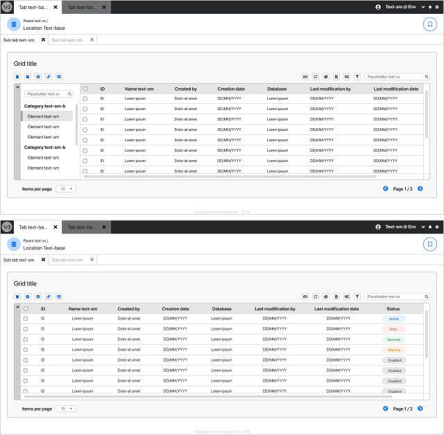 V3 vmetrix ui grid